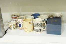 Collection of commemorative mugs to include Silver Jubilee, the Kells tankard,
