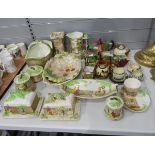 Quantity of Falconware including dishes, butter dishes, jam pots, small teapot, jug, flower holder,