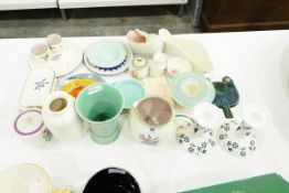 Collection of various Poole pottery and other decorative items including the Beardsley Collection