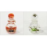 John Deacons scent bottle with orange speckled ground,