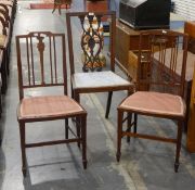 Three Edwardian mahogany standard chairs (3)