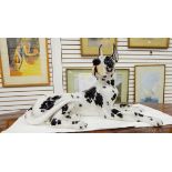 Large scale ceramic model of a harlequin great dane,