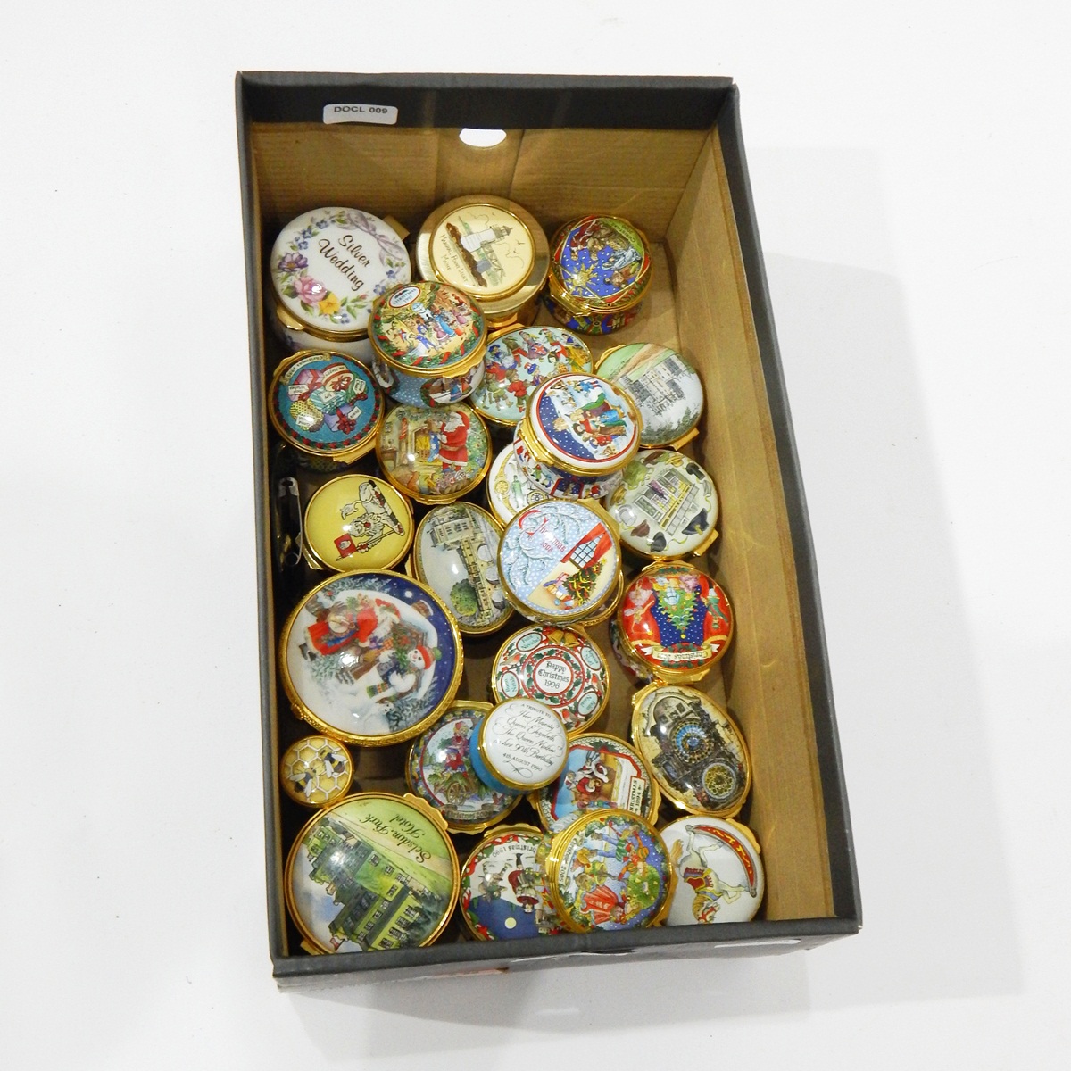 Quantity of Halcyon Day and other enamel and decorative pots (2 boxes)