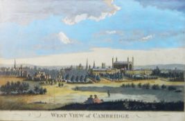 Colour Print of "West View of Cambridge",