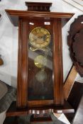 Late 19th century walnut cased Vienna regulator wall clock with Roman numerals,