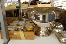 EPNS punch bowl and ladle,