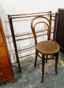 Bentwood high chair with beech frame and a Victorian towel rail (2)