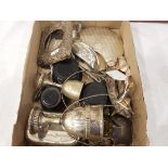 Various silver and silver plate to include silver claret decanter label, photograph frame,