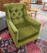 Victorian square wing backed upholstered easy chair