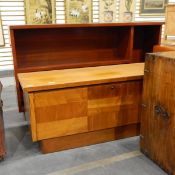 Modern teak blanket chest and a modern open two-tier bookcase (2)