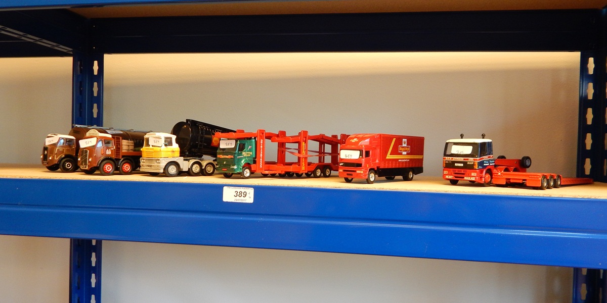 Two Corgi Whitbread lorries, Corgi petrol tanker, Corgi Beamish car transporter,