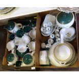 Denby 'Greenwheat' pattern dinner, coffee and tea service to include covered casserole, egg cups,