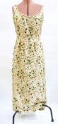 1960's full-length wild silk evening gown made in Hong Kong , labelled d'roz,