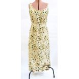 1960's full-length wild silk evening gown made in Hong Kong , labelled d'roz,