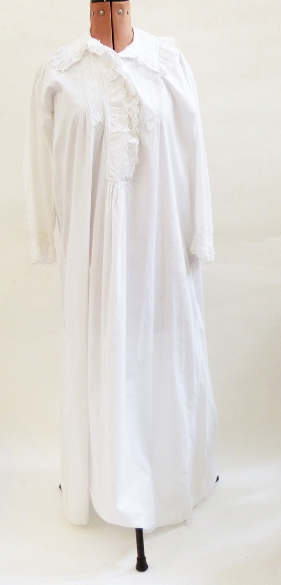 Victorian nightgown with crochet trim,