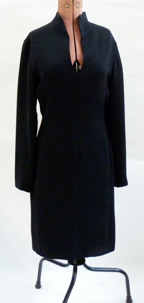 Lanvin black crepe evening dress,