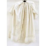 Circa 1900 christening coat and cape trimmed with broderie anglaise,