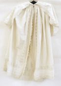 Circa 1900 christening coat and cape trimmed with broderie anglaise,