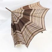 Umbrella/parasol with silver-coloured metal knop handle