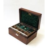 19th century rosewood sewing box,