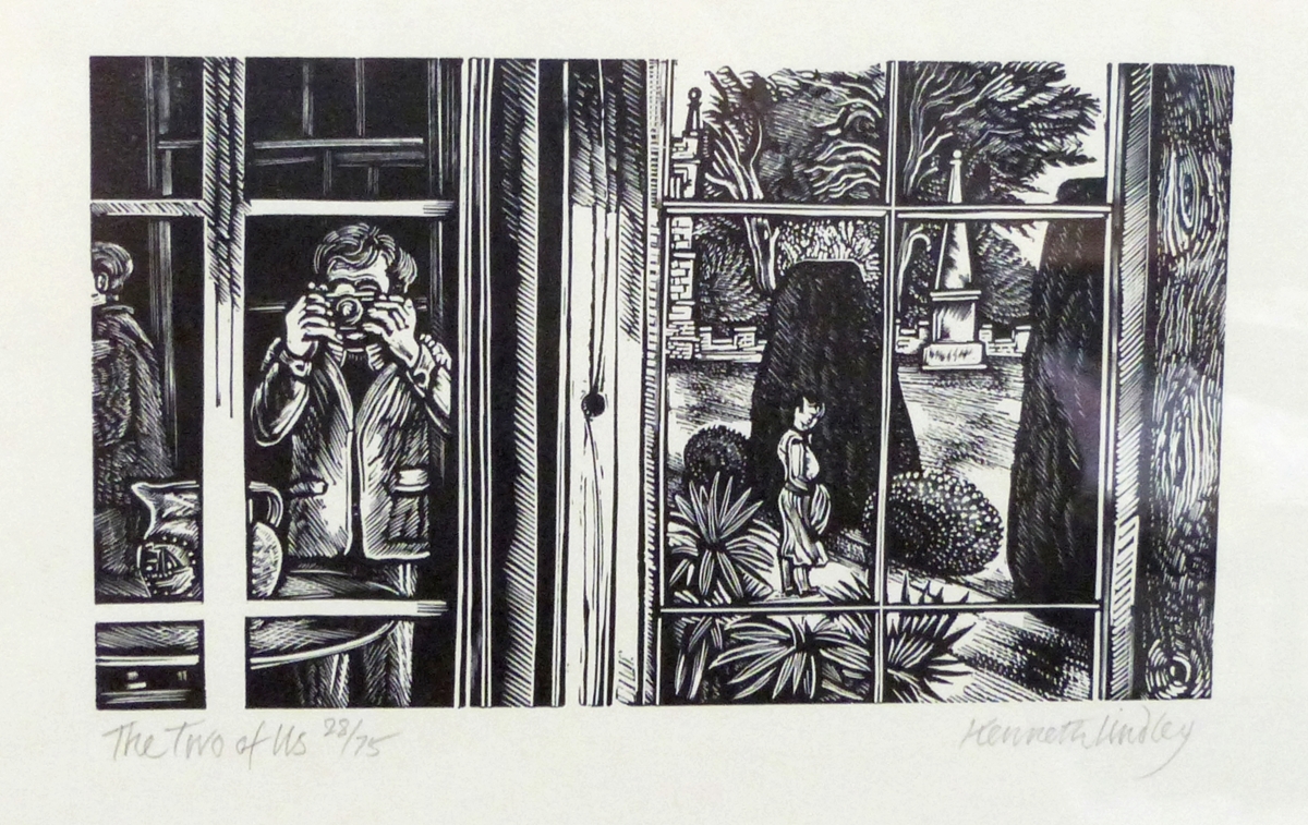 Kenneth Lindley (20th century) Woodcut "The Two of Us", titled, - Image 3 of 3