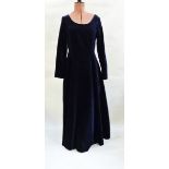 Vintage Laura Ashley midnight-blue velvet cocktail dress