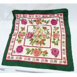Gucci scarf "Le Camelie", an Hermes scarf featuring a merry-go-round, in shades of sage green,