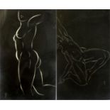 Eric Gill (1882-1940) Wood engravings Two nude studies from '25 Nudes' publ.