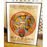 WWI Colour poster for 'The Bulldog Soldiers' and Sailors' Club',