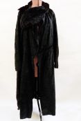 Black faux-moleskin coat and a vintage fur (2)