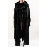 Black faux-moleskin coat and a vintage fur (2)