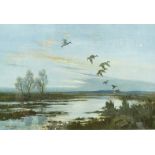 After Peter Scott (1909-1989) Colour print Ducks landing by water,