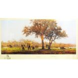 After David Shepherd Two limited edition colour prints "Luangwa Evening", titled, signed in pencil,