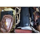 Large quantity of vintage leather handbags and totes (2 boxes)