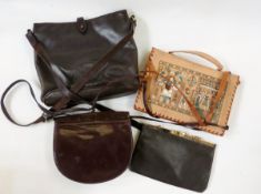 Vintage handbags including a brown Russell & Bromley suede,