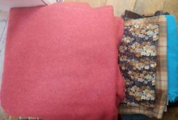 Various dress lengths of material including a pink wool tweed (1 box)