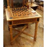 David Linley exotic wood chess/games table,