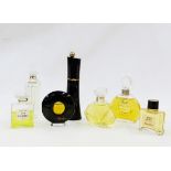 Seven various Factice scent bottles including Ysatis de Givenchy, Chanel No.