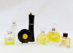 Seven various Factice scent bottles including Ysatis de Givenchy, Chanel No.