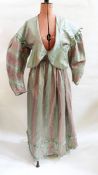 Janice Wainwright silk evening dress with a draw-string waist, deep collar,