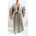 Janice Wainwright silk evening dress with a draw-string waist, deep collar,