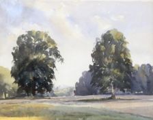 W G Huntley (20th century) Watercolour Trees in parkland, signed and dated 1978 lower left,