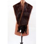 Dark mink stole with mink tail tassels