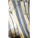Two pairs of full-length lined and interlined curtains in dark blue,