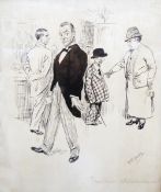 W McGregor (early 20th century) Three pencil sketches and four pen and ink sketches,