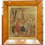 19th century woolwork panel depicting the Holy Family,