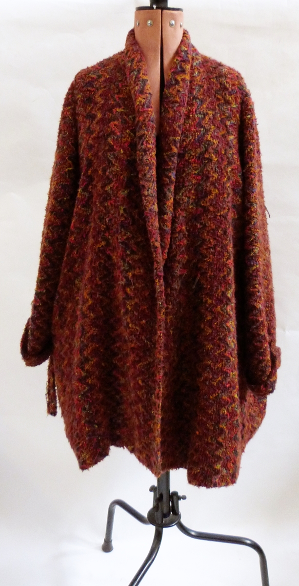 Caroline Charles wool tweed three-quarter length coat with shawl collar,