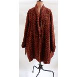 Caroline Charles wool tweed three-quarter length coat with shawl collar,