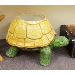 Continental pottery tortoise jardiniere, 58cm long approx.