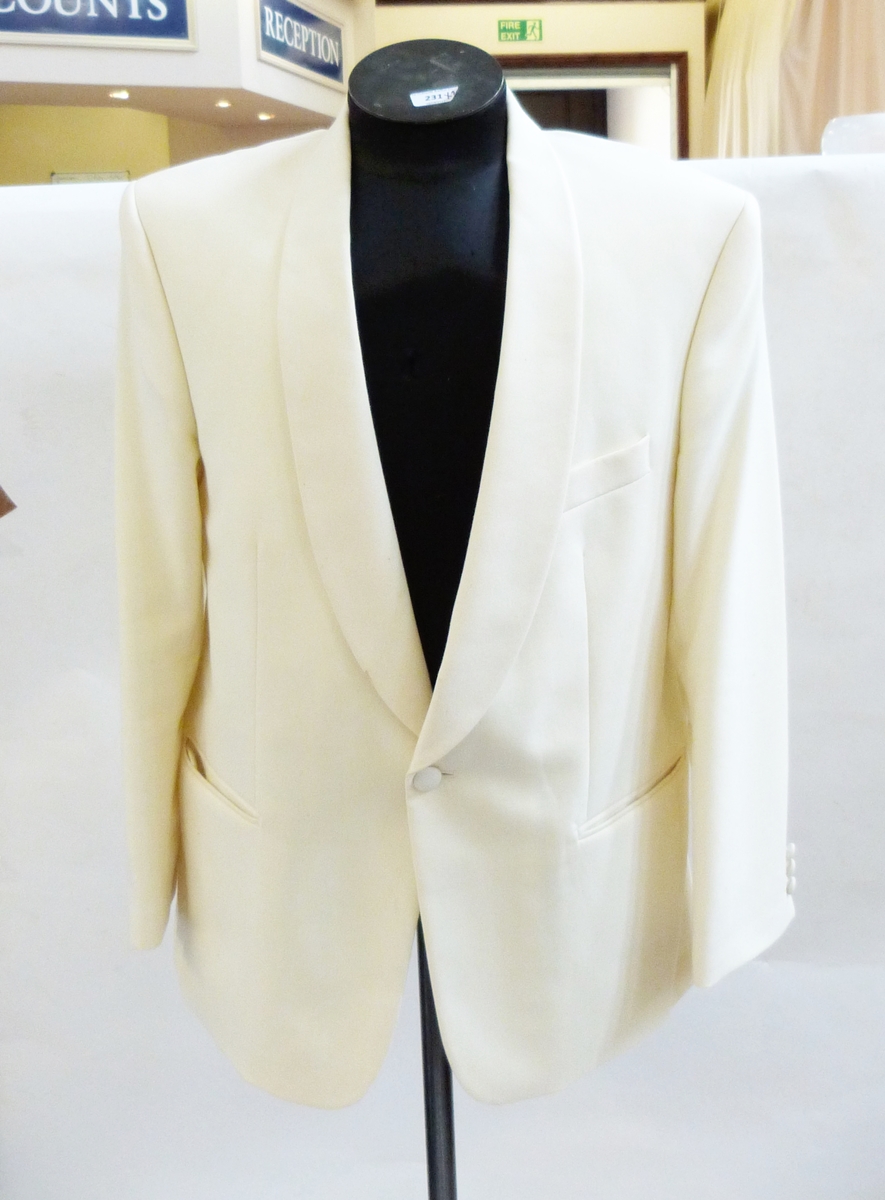 Gentleman's dinner jacket made by Canda with satin shawl collar, a David Moss cream evening jacket, - Image 4 of 4
